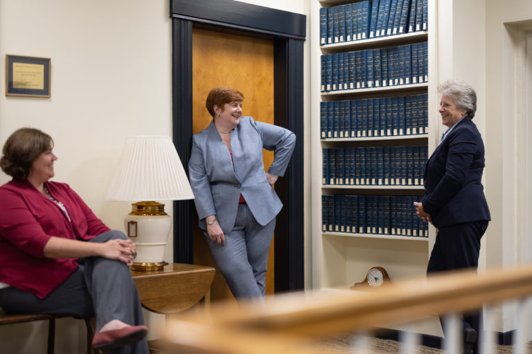 Women talking in the office