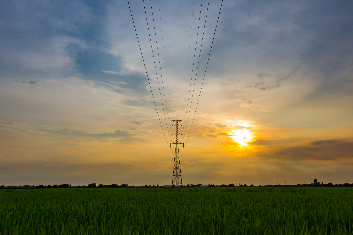 Telecommunications Tower with sunset in the background