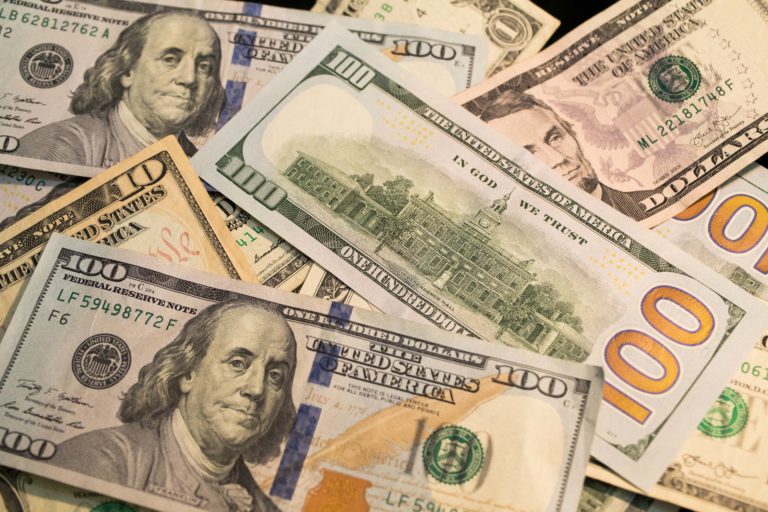 Collage of dollar bills